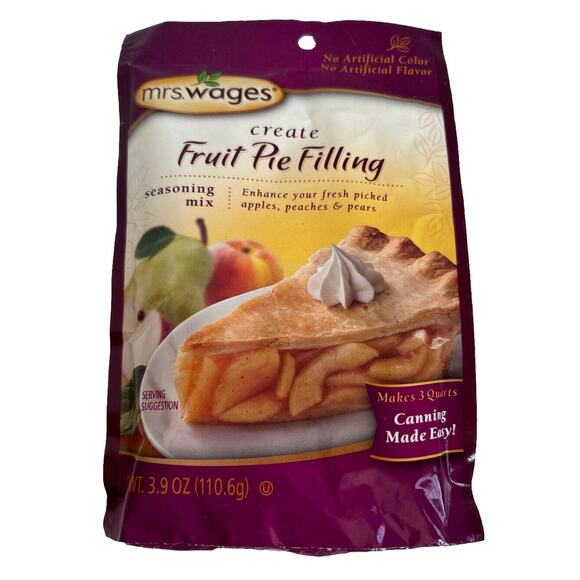 Mrs Wages Other - Mrs Wages Fruit Pie Filling Seasoning Mix 3.9 oz Canning Made Easy Apples Peach